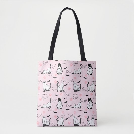 Schattige spookkatten Halloween Tote Bag (Voorkant)