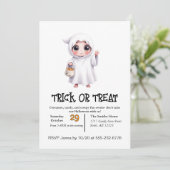 Schattige spookkind op Halloween Kaart (Staand voorkant)