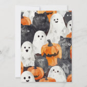 Schattige spookkind op Halloween Kaart (Achterkant)