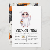 Schattige spookkind op Halloween Kaart (Voorkant / Achterkant)