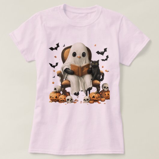 Schattige spooklezen met kat t-shirt (Design voorkant)