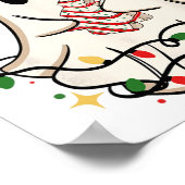 Schattige spooklichten boom cake vrolijk kerstfees poster (Hoek)