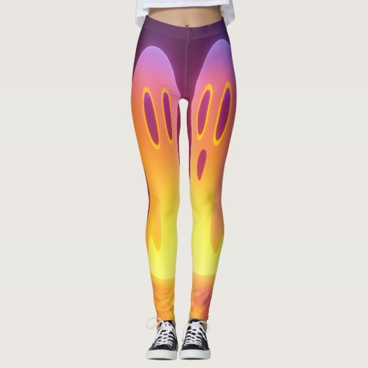 Schattige spookpaar – Glow in the Dark Style Art Leggings (Voorkant)