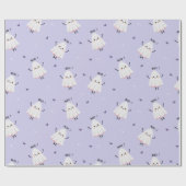 Schattige spookpatroon met "Boe!" Tekst over laven Cadeaupapier (Vlak)