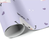 Schattige spookpatroon met "Boe!" Tekst over laven Cadeaupapier (Rol Hoek)