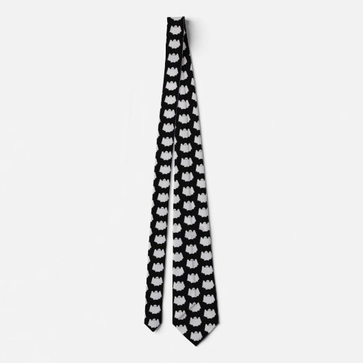 Schattige spookpatroon zwart-wit halloween stropdas (Achterkant)