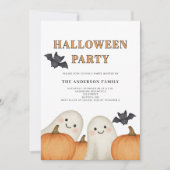 Schattige spookpompoen Halloween-feest Kaart (Voorkant)