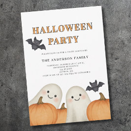 Schattige spookpompoen Halloween-feest  Kaart