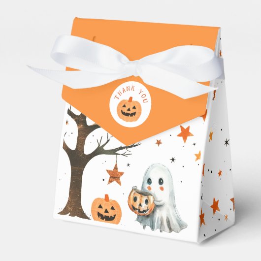 Schattige spooksterpatroon Halloween Baby shower Bedankdoosjes (Voorkant Zijde)