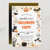 Schattige spooktaculair Halloween feest Kaart (Voorkant / Achterkant)