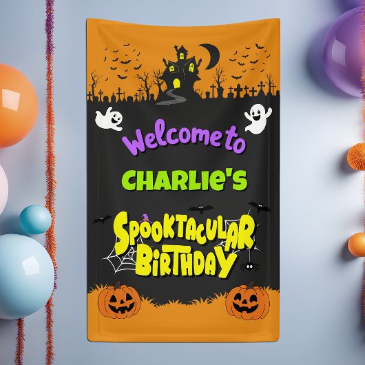 Schattige Spooktacular Halloween Feestelijke Verja Spandoek