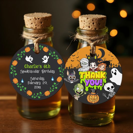 Schattige Spooktacular Halloween Monster Fun Bedan Bedankjes Labels