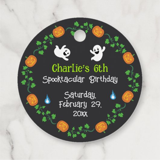 Schattige Spooktacular Halloween Monster Fun Bedan Bedankjes Labels (Achterkant)