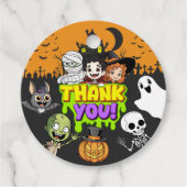 Schattige Spooktacular Halloween Monster Fun Bedan Bedankjes Labels (Voorkant)