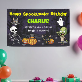 Schattige Spooktacular Halloween Monster Fun Verja Spandoek