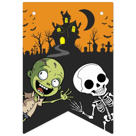 Schattige Spooktacular Halloween Monster Happy Bir Vlaggetjes (Eerste vlag)