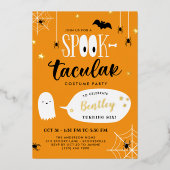 Schattige Spooktacular Kinderen Halloween Verjaard Folie Uitnodiging (Voorkant)