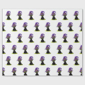 Schattige Spooky Black Cat Fun Halloween Pattern Cadeaupapier (Vlak)