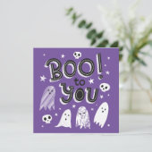 Schattige spooky boo voor jou bedankkaart (Staand voorkant)