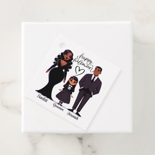 Schattige & Spooky Gepersonaliseerde Familie Hallo Bedankjes Labels (In situ)