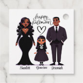 Schattige & Spooky Gepersonaliseerde Familie Hallo Bedankjes Labels (Achterkant)