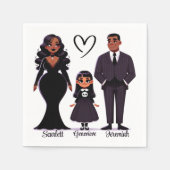 Schattige & Spooky Gepersonaliseerde Familie Hallo Servet (Voorkant)