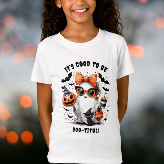 Schattige Spooky Ghost Girl Halloween T-shirt