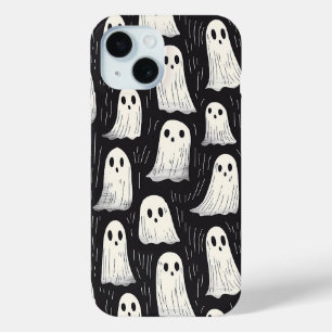 Schattige Spooky Ghost Halloween Pattern iPhone 15 Case