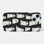 Schattige Spooky Ghost Halloween Pattern iPhone 15 Case (Achterkant horizontaal)