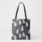 Schattige Spooky Ghost Halloween Pattern Tote Bag (Voorkant)