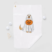 Schattige Spooky Golden Retriever Ghost Classic T- Golfhanddoek (Insitu)