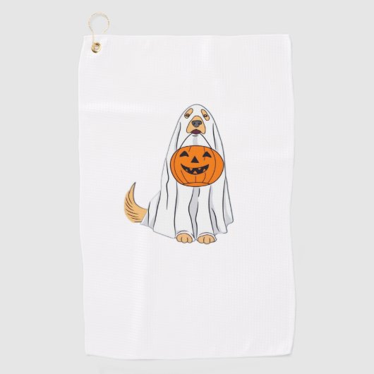 Schattige Spooky Golden Retriever Ghost Classic T- Golfhanddoek (Voorkant)