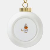 Schattige Spooky Golden Retriever Ghost Classic T- Keramische Bal Ornament (Voorkant)