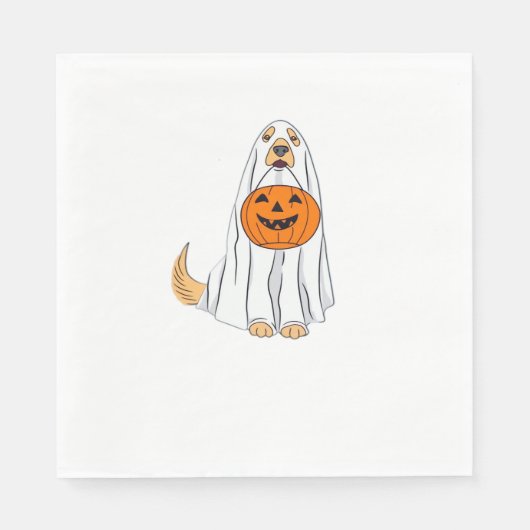 Schattige Spooky Golden Retriever Ghost Classic T- Servet (Voorkant)