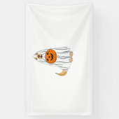 Schattige Spooky Golden Retriever Ghost Classic T- Spandoek (Verticaal)