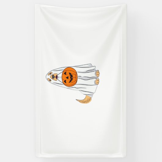 Schattige Spooky Golden Retriever Ghost Classic T- Spandoek (Verticaal)