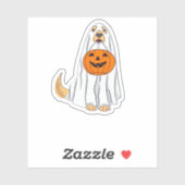 Schattige Spooky Golden Retriever Ghost Classic T- Sticker (Vel)