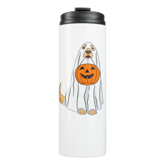 Schattige Spooky Golden Retriever Ghost Classic T- Thermosbeker (Voorkant)