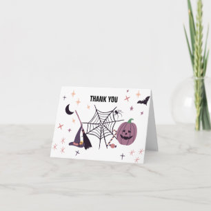 Schattige spooky Halloween baby shower Bedankkaart