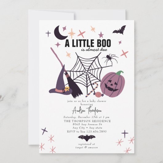 Schattige Spooky | Halloween-Baby shower Kaart (Voorkant)