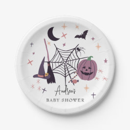 Schattige Spooky | Halloween-Baby shower Papieren Bordje