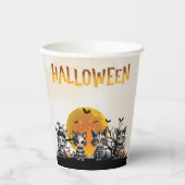 Schattige Spooky Halloween Ghost Black Cats Papieren Bekers (Voorkant)