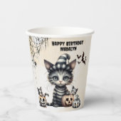 Schattige Spooky Halloween Kitten Papieren Bekers (Voorkant)