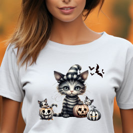 Schattige Spooky Halloween Kitten T-shirt
