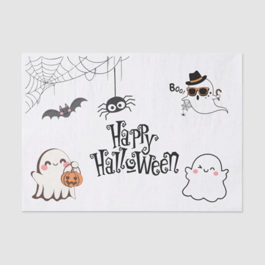 Schattige & Spooky Halloween Tissue Papier (Voorkant)