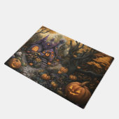 Schattige Spooky House en Halloween pompoen patch Deurmat (Schuin)