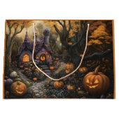 Schattige Spooky House en Halloween pompoen patch Groot Cadeauzakje (Voorkant)