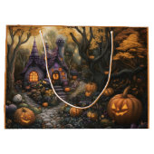 Schattige Spooky House en Halloween pompoen patch Groot Cadeauzakje (Achterkant)