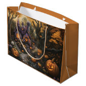 Schattige Spooky House en Halloween pompoen patch Groot Cadeauzakje (Achterkant Gekanteld)