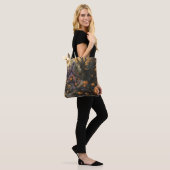 Schattige Spooky House en Halloween pompoen patch Tote Bag (Op model)